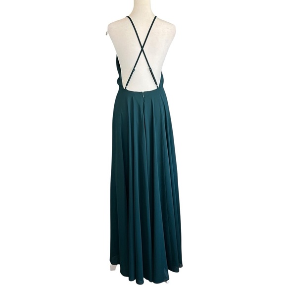 LULUS Mythical Kind of Love Maxi Dress Dark Emerald Green Size Medium FLAW - Picture 2 of 7